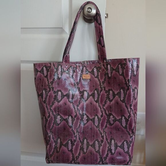 Consuela Purple Snake Print Tote - Picture 1 of 16